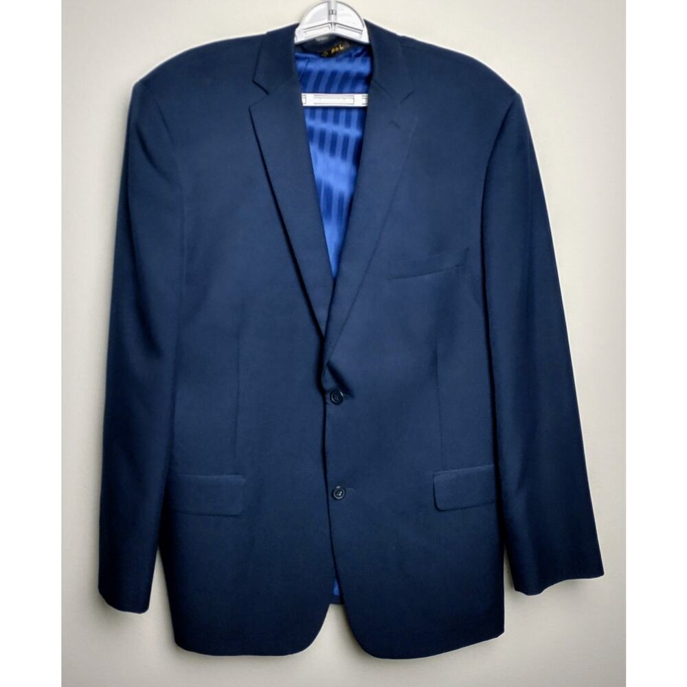 Men's P & L Blazer. Super 120's. 44 Long. Navy Blue.